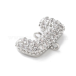 Brass Micro Pave Cubic Zirconia Letter Links&nbsp;KK-I717-04J-P