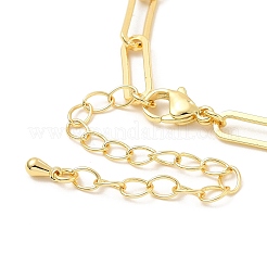 Colorful Cubic Zirconia & Paperclip Chain Necklace for Girl Women Gift&nbsp;NJEW-A005-07G