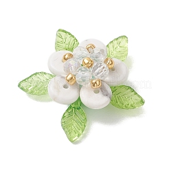 Natural Howlite & Glass Pendants&nbsp;PALLOY-MZ01192-01