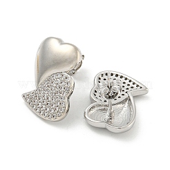 Heart Clear Cubic Zirconia Stud Earrings&nbsp;EJEW-N054-46P