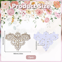 ABS Imitation Pearl & Bead Embroidered Applique Patch&nbsp;DIY-WH0780-11