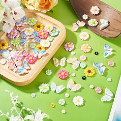 100Pcs 4 Styles Opaque Resin Cabochons&nbsp;CRES-TA0001-92
