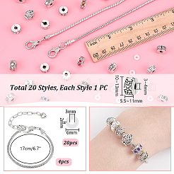 DIY Alloy Heart European Style Bracelet Making Kit&nbsp;DIY-PH0022-01