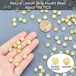 Natural Lemon Jade Round Bead Strands&nbsp;G-AR0002-75