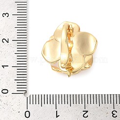 Brass Micro Pave Cubic Zirconia & Natural Shell & Enamel Fold Over Clasps&nbsp;KK-G505-16G