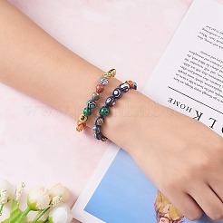 280Pcs 7 Colors Synthetic Malachite Beads&nbsp;G-SZ0001-98B