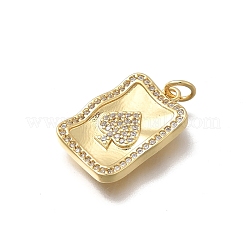 Brass Micro Pave Cubic Zirconia Pendants&nbsp;KK-D431-076A-01