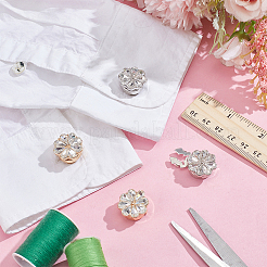 4Pcs 2 Colors Alloy Rhinestone Cuff Buttons&nbsp;FIND-NB0006-08