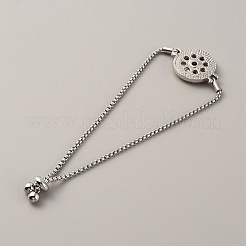 Alloy Interchangeable Snap Link Slider Bracelet Settings with Box Chains&nbsp;BJEW-WH0014-005F