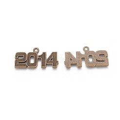 Tibetan Style Year 2014 Number Pendants&nbsp;LS-TIBEP-Q012-AB-FF