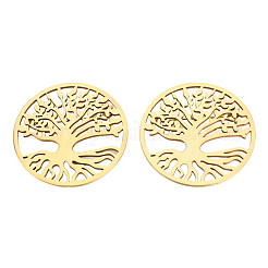 201 Stainless Steel Tree of Life Lapel Pin&nbsp;JEWB-N007-128G