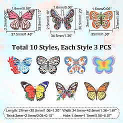 30Pcs 10 Styles Printed Acrylic Pendants&nbsp;SACR-GA0001-05