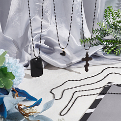 6Pcs 304 Stainless Steel Ball Chain Necklaces Set&nbsp;MAK-NB0001-16