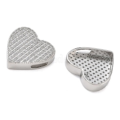 Rack Plating Brass Micro Pave Cubic Zirconia Slide Charms&nbsp;CU-CBA01AA-27P