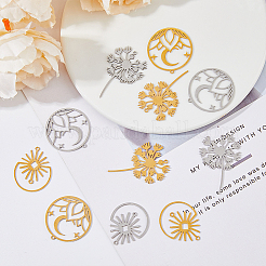 12Pcs 6 Style 201 Stainless Steel Pendants&nbsp;STAS-DC0014-35