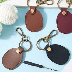 4Pcs 4 Colors PU Imitation Leather Keychains&nbsp;KEYC-CL0001-06