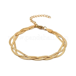 304 Stainless Steel Herringbone Chains Bracelets for Women&nbsp;BJEW-B137-02G