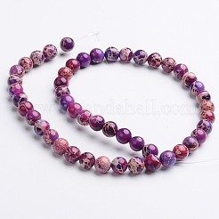 Dyed & Heated Natural Imperial Jasper Round Bead Strands&nbsp;X-G-M274-03-8mm