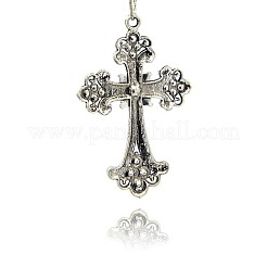 Alloy Rhinestone Cross Big Pendants&nbsp;TIBE-M001-167