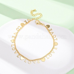 Brass Charm Bracelets&nbsp;BJEW-C140-06G