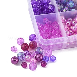 375Pcs 10 Style Round Transparent & Imitation Pearl Acrylic Beads&nbsp;OACR-FS0001-16