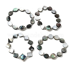Abalone Shell Beads Stretch Bracelets&nbsp;BJEW-D315-03P