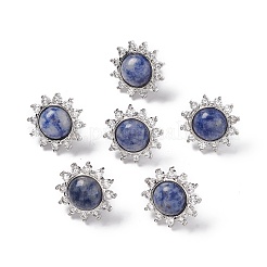 Gemstone Sun Stud Earrings with Cubic Zirconia&nbsp;EJEW-P209-01P