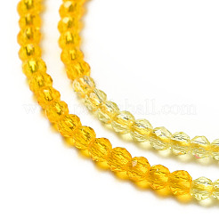 2 Colors Transparent Glass Beads Strands&nbsp;GLAA-G093-01D