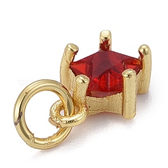 Brass Micro Pave Cubic Zirconia Pendants&nbsp;KK-P192-10