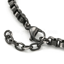 304 Stainless Steel Enamel Box Chain Anchor Link Bracelets for Women&nbsp;BJEW-G717-15B