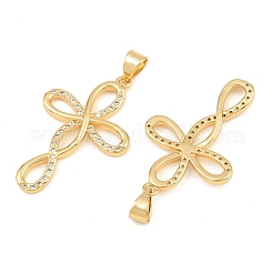 Brass Micro Pave Clear Cubic Zirconia Pendants&nbsp;CU-CBADC6C-04G