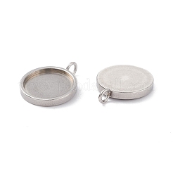 Tarnish Resistant 201 Stainless Steel Pendant Cabochon Settings&nbsp;STAS-I137-02B