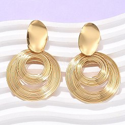 304 Stainless Steel Dangle Stud Earrings&nbsp;EJEW-C142-18G