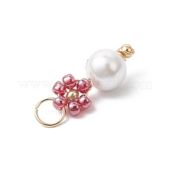 Glass Seed Beaded Flower Pendants&nbsp;PALLOY-MZ00678