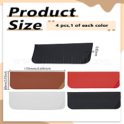 4Pcs 4 Colors Imitation Leather Slip-in Glasses Case&nbsp;AJEW-LP0002-30B