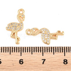 Brass Micro Pave Clear Cubic Zirconia Pendants&nbsp;KK-A298-11G