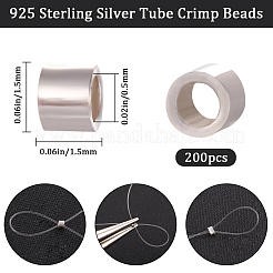 200Pcs 925 Sterling Silver Column Spacer Beads&nbsp;STER-BBC0001-87