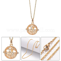 DIY 304 Stainless Steel Pendants Essential Oil Diffuser Necklaces Making Kits&nbsp;NJEW-SC0001-50