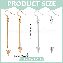 4 Pairs 2 Colors Alloy Dangle Earrings&nbsp;EJEW-PH0002-10