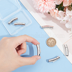 6Pcs Column 304 Stainless Steel Bayonet Necklace Clasps&nbsp;STAS-UN0059-09