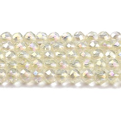 Electroplate Transparent Glass Beads Strands&nbsp;GLAA-H021-01B-FR04