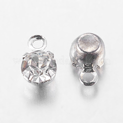 Platinum Brass Setting with Middle East Rhinestone Pendants&nbsp;RB-6.5x4x3.5-01N