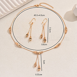 Vintage Teardrop Brass Earrings & Necklaces Sets for Women&nbsp;VA8501