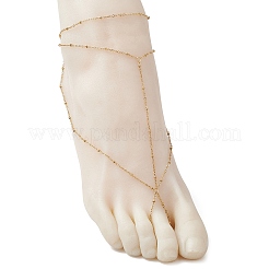 304 Stainless Steel Satellite Chain Toe Ring Anklets for Women&nbsp;AJEW-AN00662-01