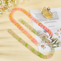 2 Strands 2 Colors Handmade Transparent Acrylic Curb Chains&nbsp;FIND-WR0002-26B