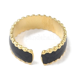 Ion Plating(IP) 304 Stainless Steel Enamel Cuff Finger Rings&nbsp;RJEW-L107-083G-02