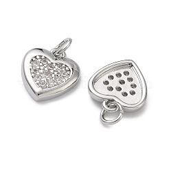 Brass Micro Pave Clear Cubic Zirconia Pendants&nbsp;KK-H256-09P