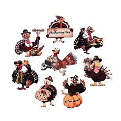16Pcs UV Single Face Printed Wood Pendant Decorations&nbsp;WOOD-N020-29