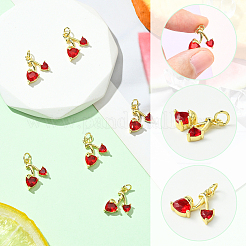 6Pcs Brass Micro Pave Clear Cubic Zirconia Pendants&nbsp;KK-SC0006-90