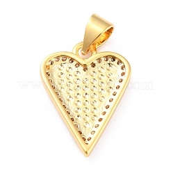 Brass Clear Cubic Zirconia Pendants&nbsp;KK-J276-12G